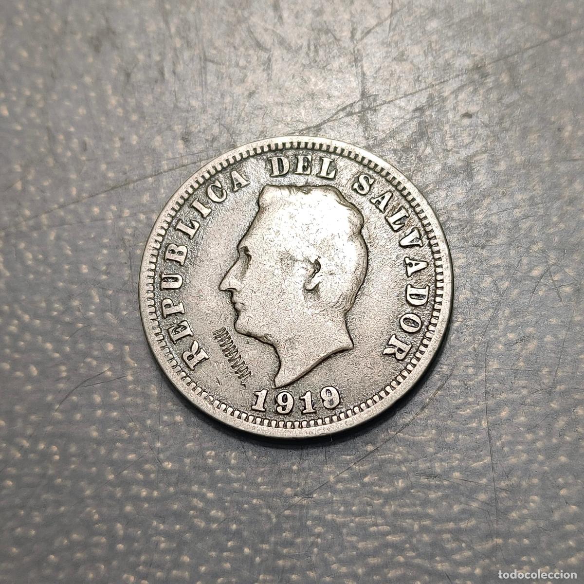 Monedas antiguas de Am&eacute;rica: SALVADOR 5 CENTAVOS 1919 MBC-