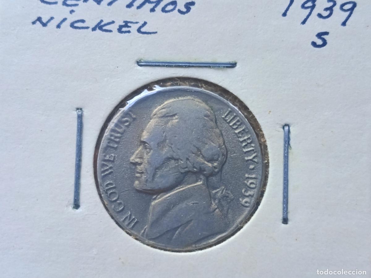 Monedas antiguas de Am&eacute;rica: Estados Unidos USA 1939 S Jefferson Nickel 5 Cents Mint State 5c US Coin