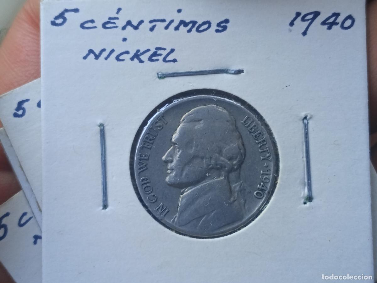 Monedas antiguas de Am&eacute;rica: Estados Unidos USA 1940 Jefferson Nickel 5 Cents Mint State 5c US Coin