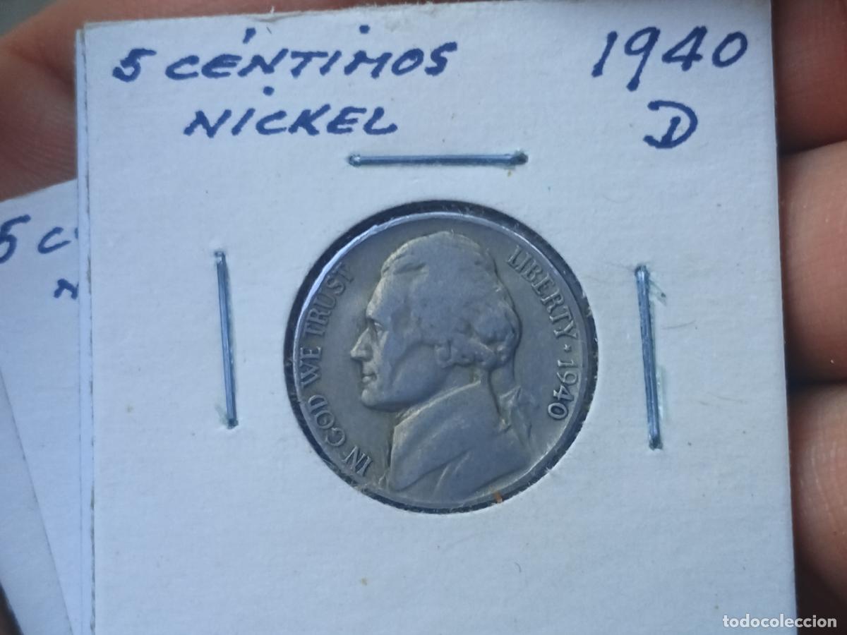 Monedas antiguas de Am&eacute;rica: Estados Unidos USA 1940 D Jefferson Nickel 5 Cents Mint State 5c US Coin