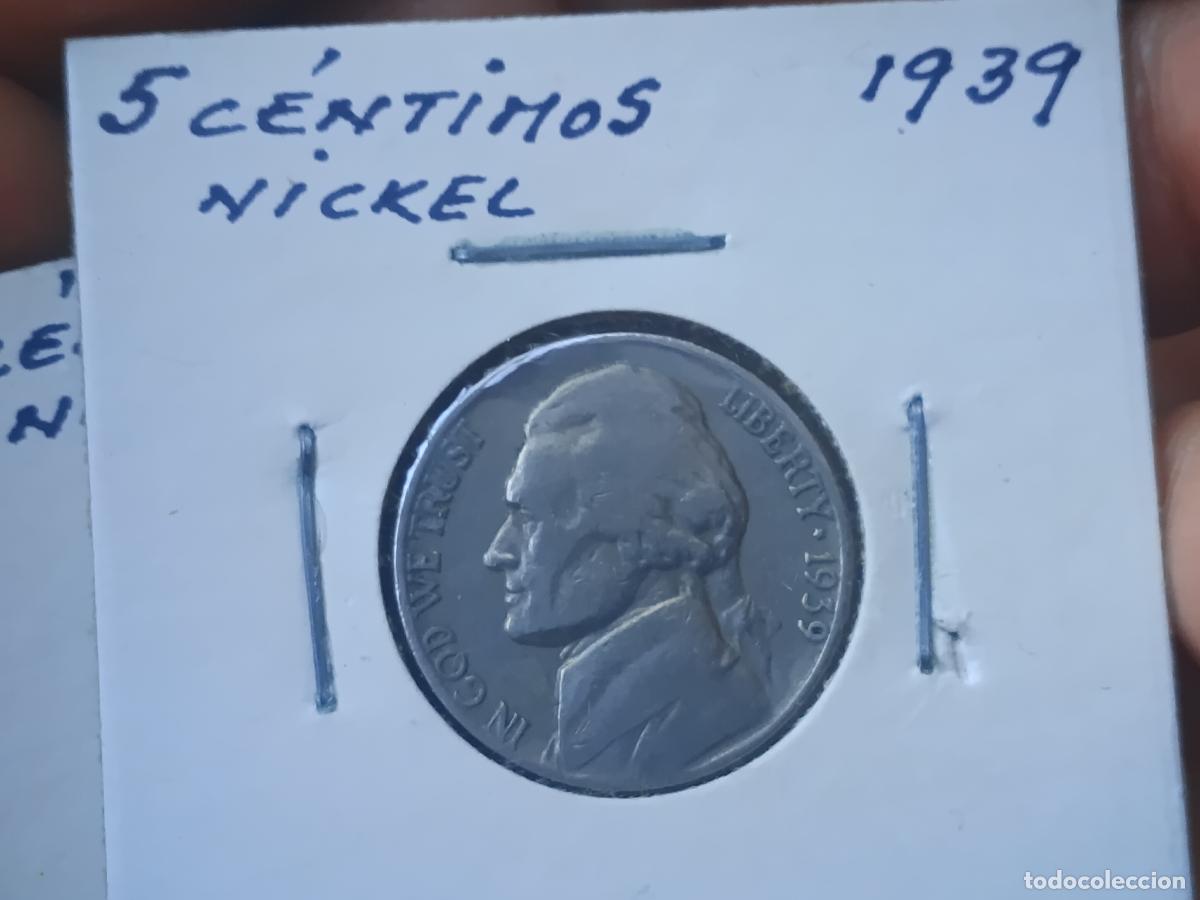 Monedas antiguas de Am&eacute;rica: Estados Unidos USA 1939 Jefferson Nickel 5 Cents Mint State 5c US Coin