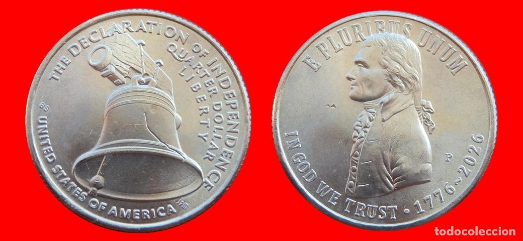 Monedas antiguas de Am&eacute;rica: 25 CENTAVOS QUARTER 2026-P INDEPENDENCIA SIN CIRCULAR USA-9198SC