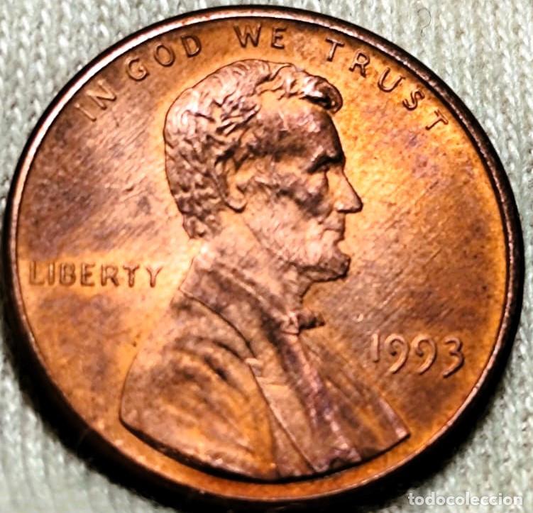 Monedas antiguas de Am&eacute;rica: Estados Unidos &ndash; 1 Centavo 1993 &ndash; Lincoln Memorial Cent &ndash; EBC+ &ndash; Lote 2452