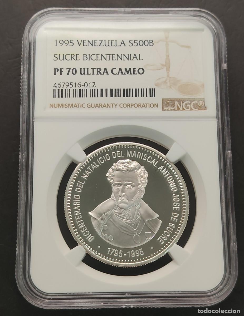 Monedas antiguas de Am&eacute;rica: VENEZUELA A&Ntilde;O 1995 , 500 BOLIVARES PLATA &rdquo; ANTONIO JOSE SUCRE &rdquo;