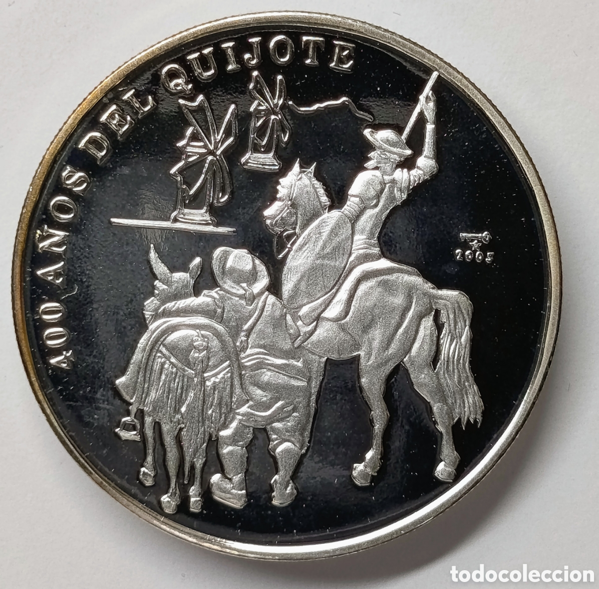 Monedas antiguas de Am&eacute;rica: CUBA. &ldquo;400 A&Ntilde;OSDEL QUIJOTE&rdquo;. 2005. 10 PESOS. PLATA. 20 GRS. ,999. RARA: SOLO 5.000 MONEDAS ACU&Ntilde;ADAS