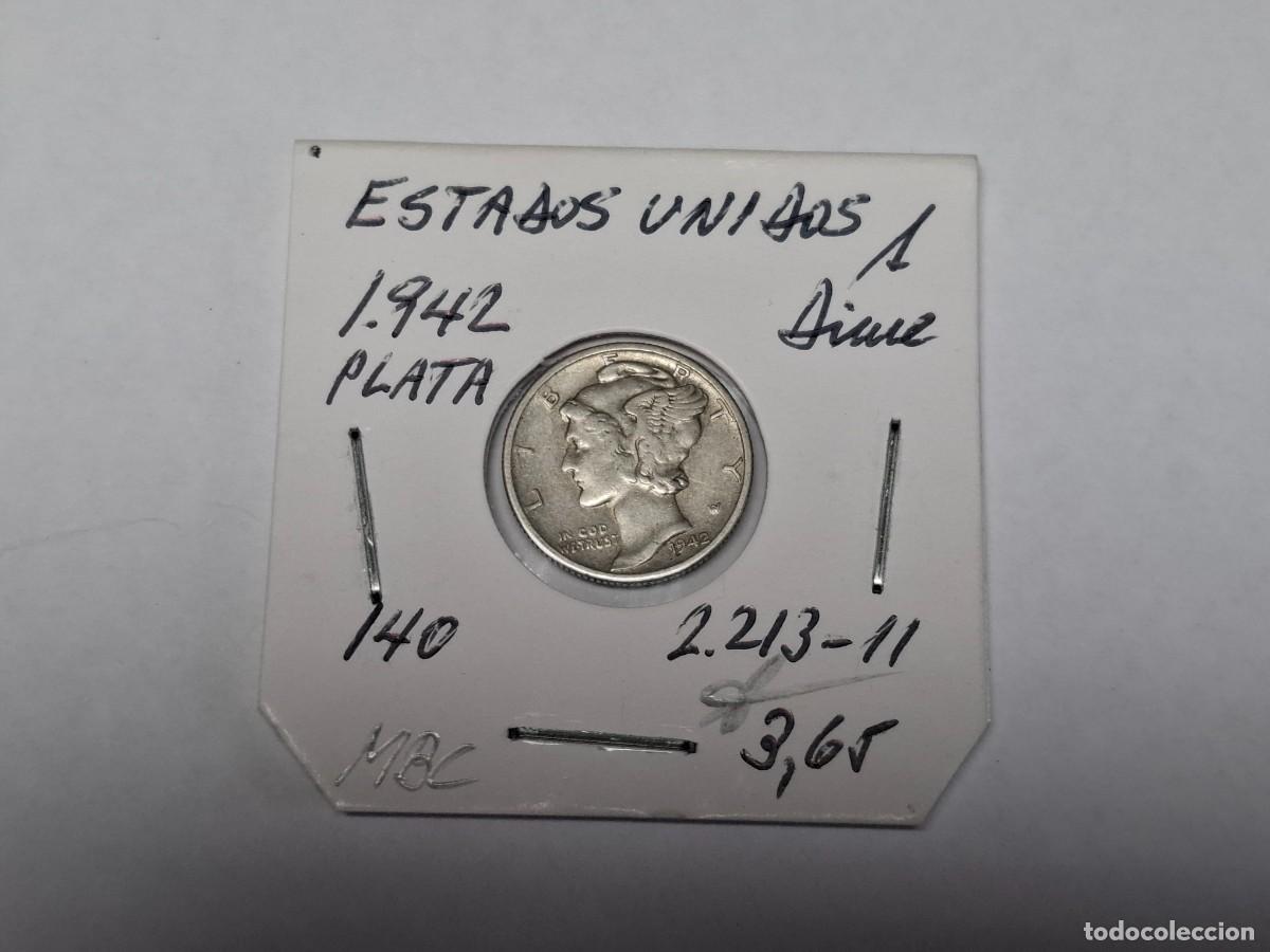 Monedas antiguas de Am&eacute;rica: 1 DIME de PLATA de 1942 KM 140 ESTADOS UNIDOS en MBC