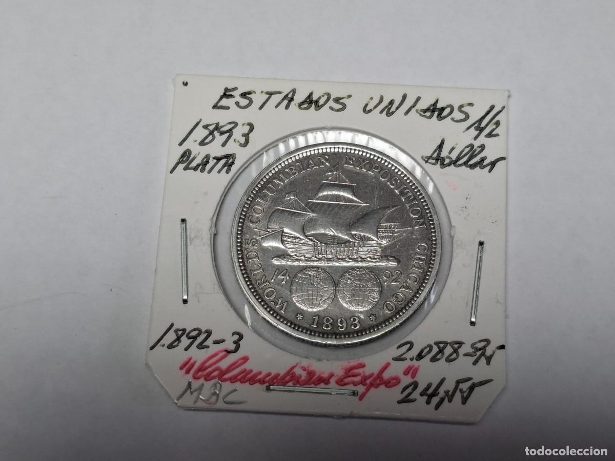 Monedas antiguas de Am&eacute;rica: 1/2 DOLLAR de PLATA de 1893 Km 1892-3 ESTADOS UNIDOS en MBC