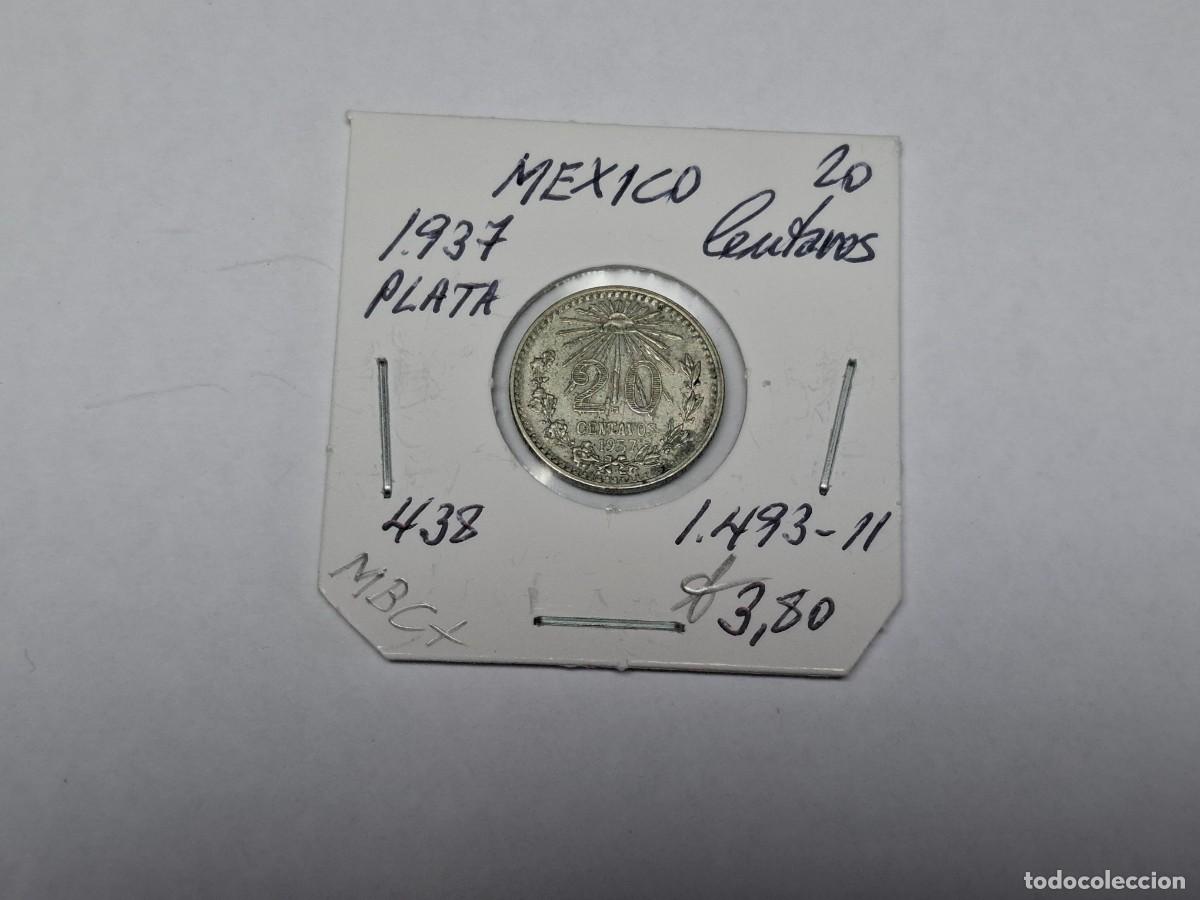 Monedas antiguas de Am&eacute;rica: 20 CENTAVOS de PLATA de 1937 KM 438 MEXICO en MBC+