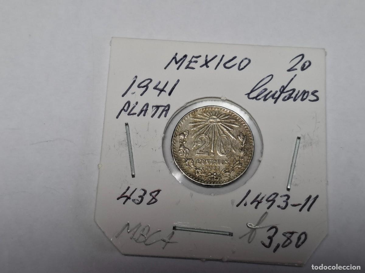 Monedas antiguas de Am&eacute;rica: 20 CENTAVOS de PLATA de 1941 KM 438 MEXICO en MBC+