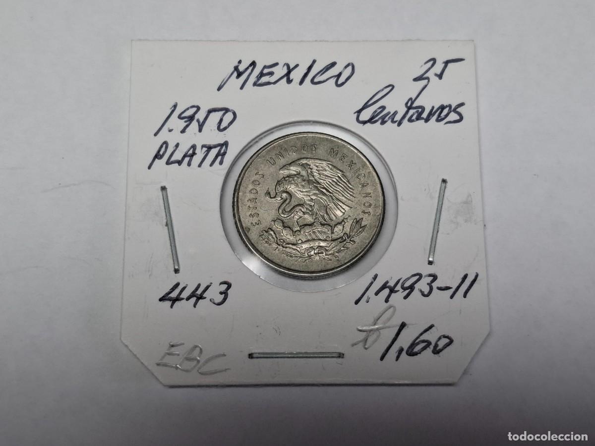 Monedas antiguas de Am&eacute;rica: 25 CENTAVOS de PLATA de 1950 KM 443 MEXICO en EBC