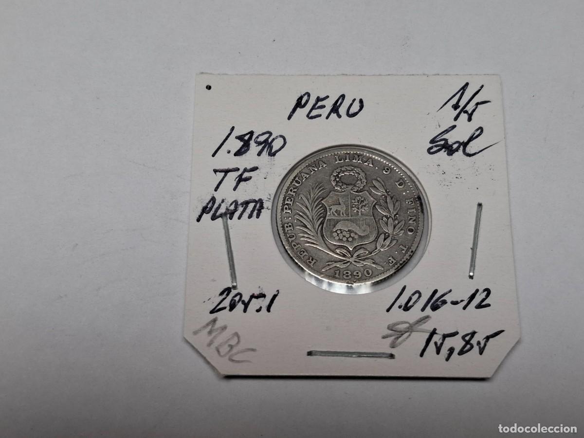 Monedas antiguas de Am&eacute;rica: 1/5 SOL de PLATA de 1890 TF KM 205.1 PERU en MBC