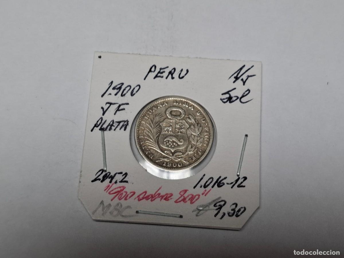 Monedas antiguas de Am&eacute;rica: 1/5 SOL de PLATA de 1900 JF KM 205.2 PERU en MBC