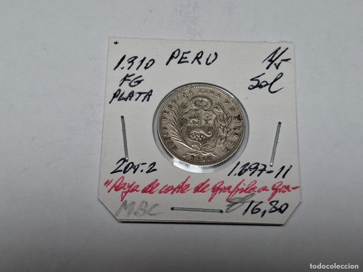 Monedas antiguas de Am&eacute;rica: 1/5 SOL de PLATA de 1910 FG KM 205.2 PERU en MBC