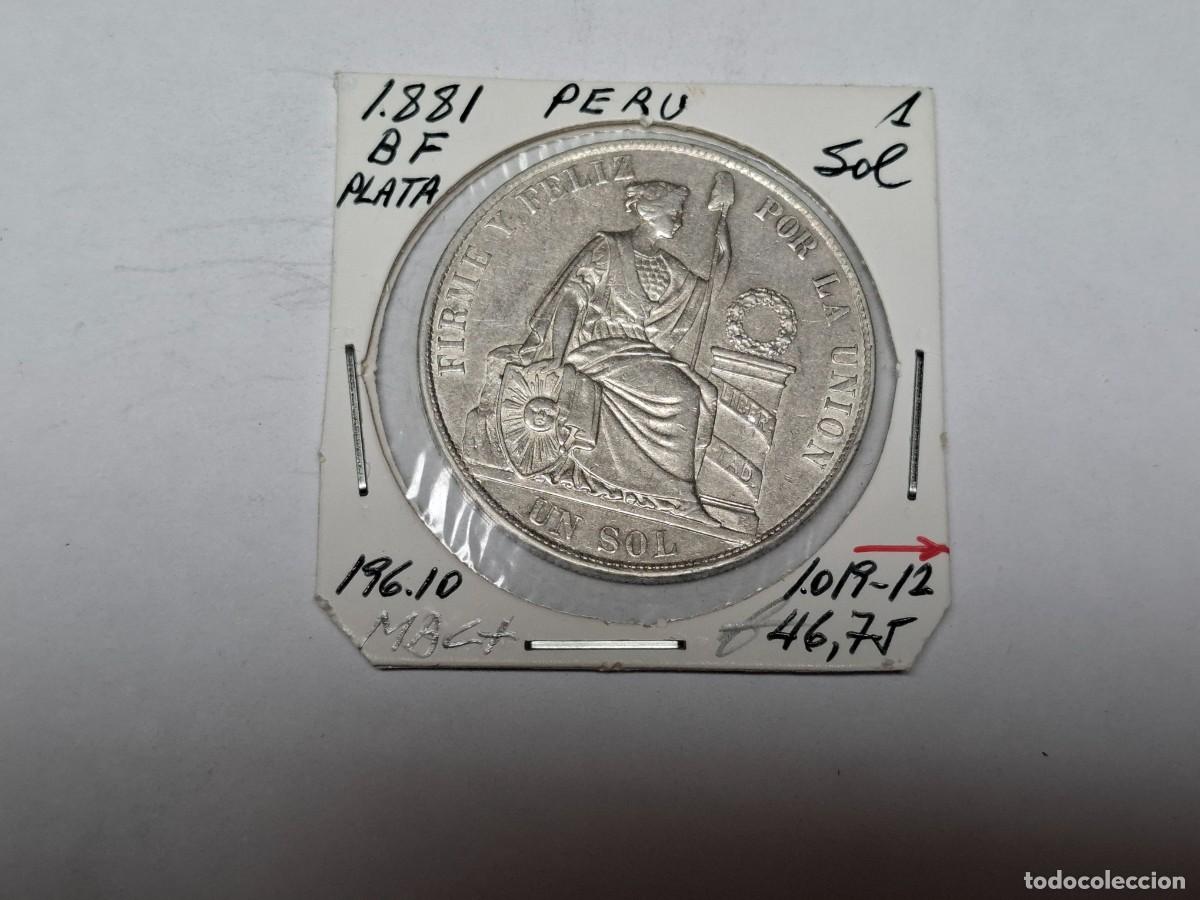 Monedas antiguas de Am&eacute;rica: 1 SOL de PLATA de 1881 BF KM 196.10 PERU en MBC+
