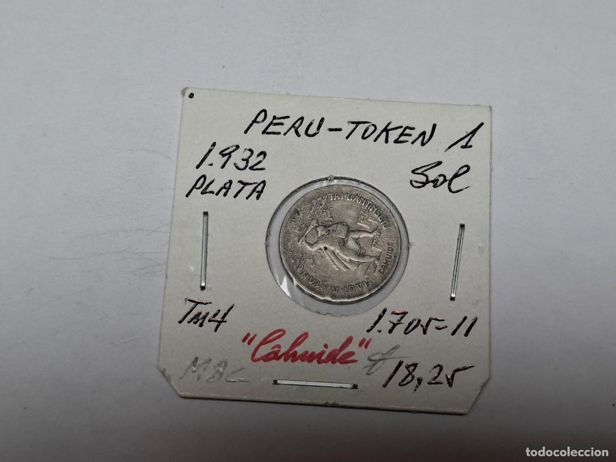 Monedas antiguas de Am&eacute;rica: 1 SOL de PLATA de 1932 TM$7 PERU-TOKEN en MBC