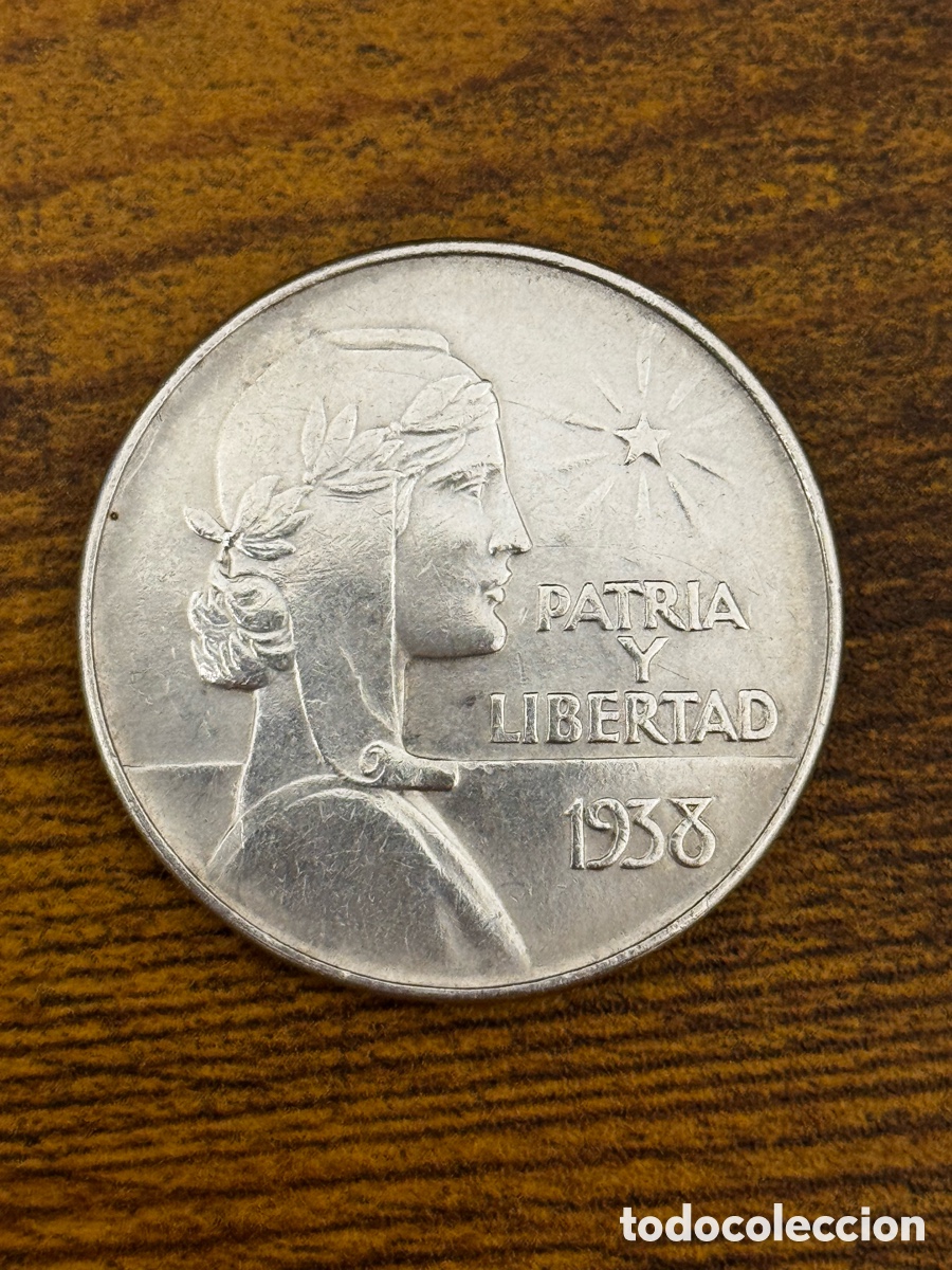Monedas antiguas de Am&eacute;rica: Moneda de 1 peso ABC 1938 Cuba. Circulado. Marcas de circulaci&oacute;n visibles