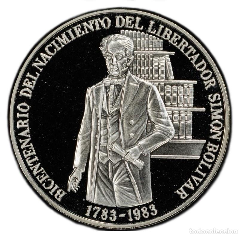 Monedas antiguas de Am&eacute;rica: VENEZUELA 100 bolivares plata 1983 proof 200 a&ntilde;os Nacimiento SIMON BOLIVAR
