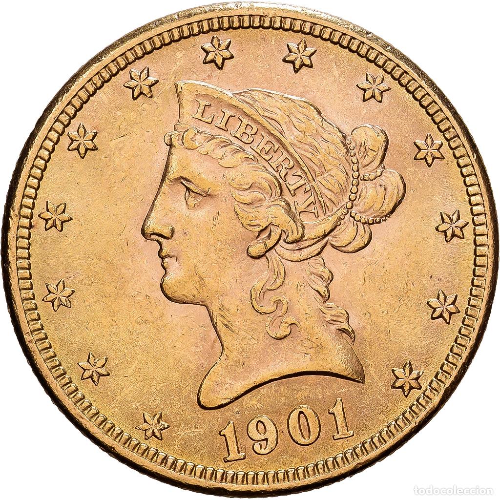 Monedas antiguas de Am&eacute;rica: [#1540071] Estados Unidos, $10, Eagle, Coronet Head, 1901, U.S. Mint, Oro, BC+, KM:102