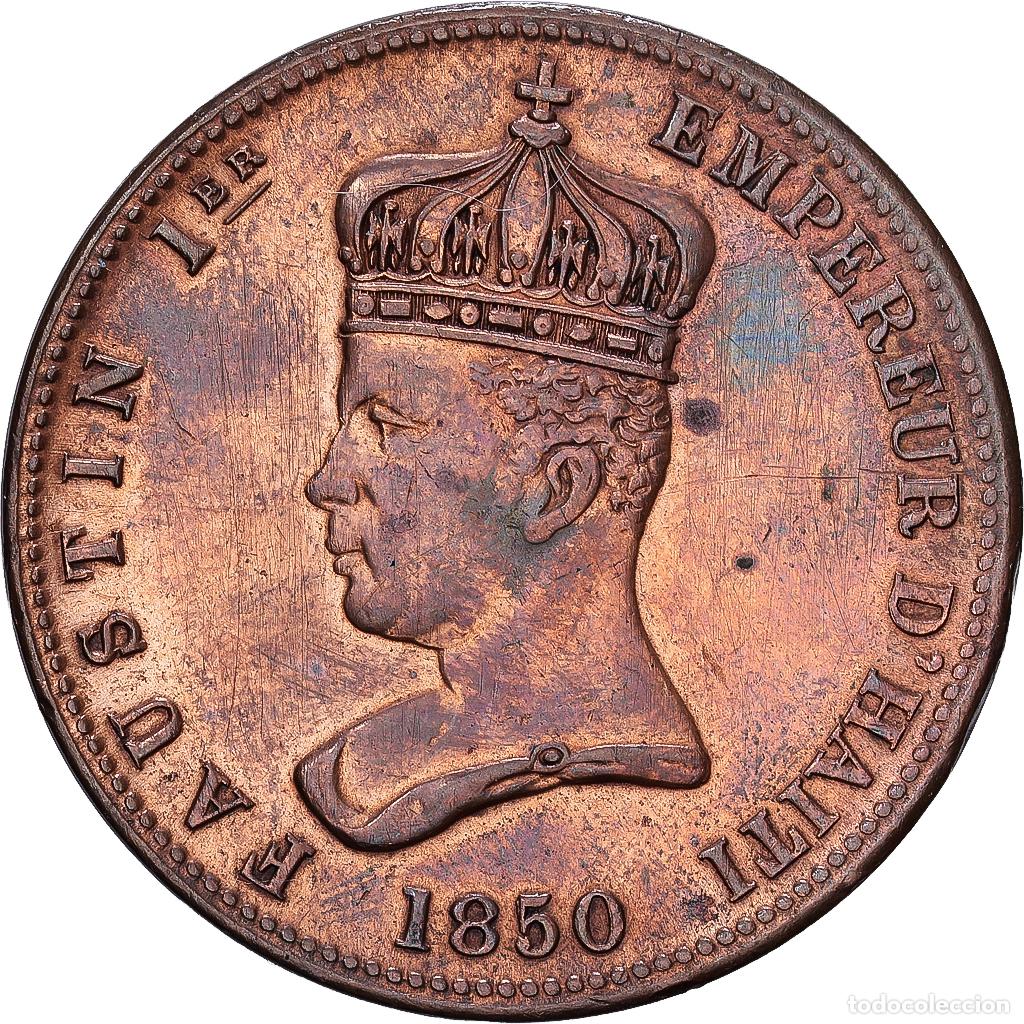 Monedas antiguas de Am&eacute;rica: [#139873] Hait&iacute;, Faustin Ier, 6-1/4 Centimes, 1850, Bronce, EBC, KM:38