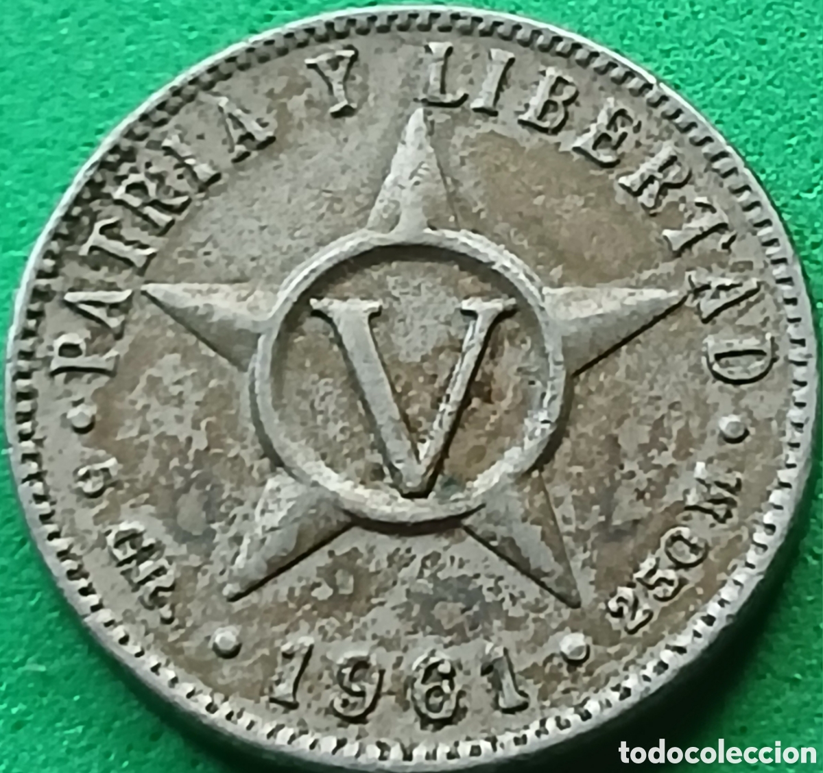 Monedas antiguas de Am&eacute;rica: Cuba 5 centavos 1961 km#11.3