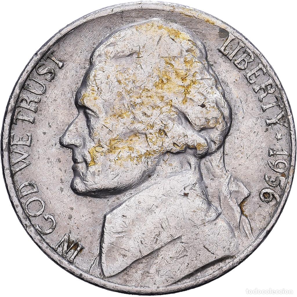 Monedas antiguas de Am&eacute;rica: [#139598] Estados Unidos, 5 Cents, Jefferson, 1956, Denver, Cupronickel, BC+, KM:192