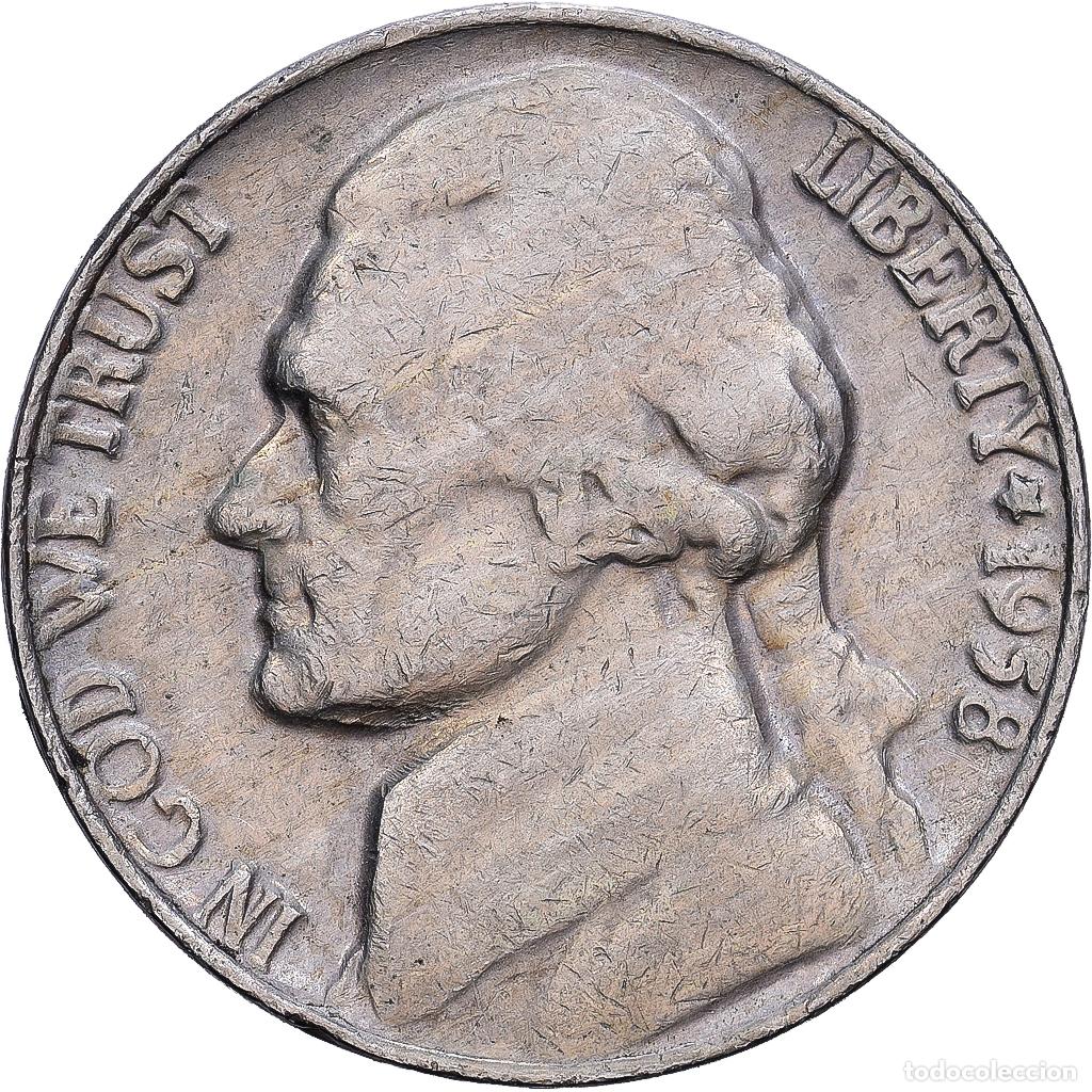 Monedas antiguas de Am&eacute;rica: [#139601] Estados Unidos, 5 Cents, Jefferson, 1958, Philadelphia, Cupronickel, BC+, KM:192