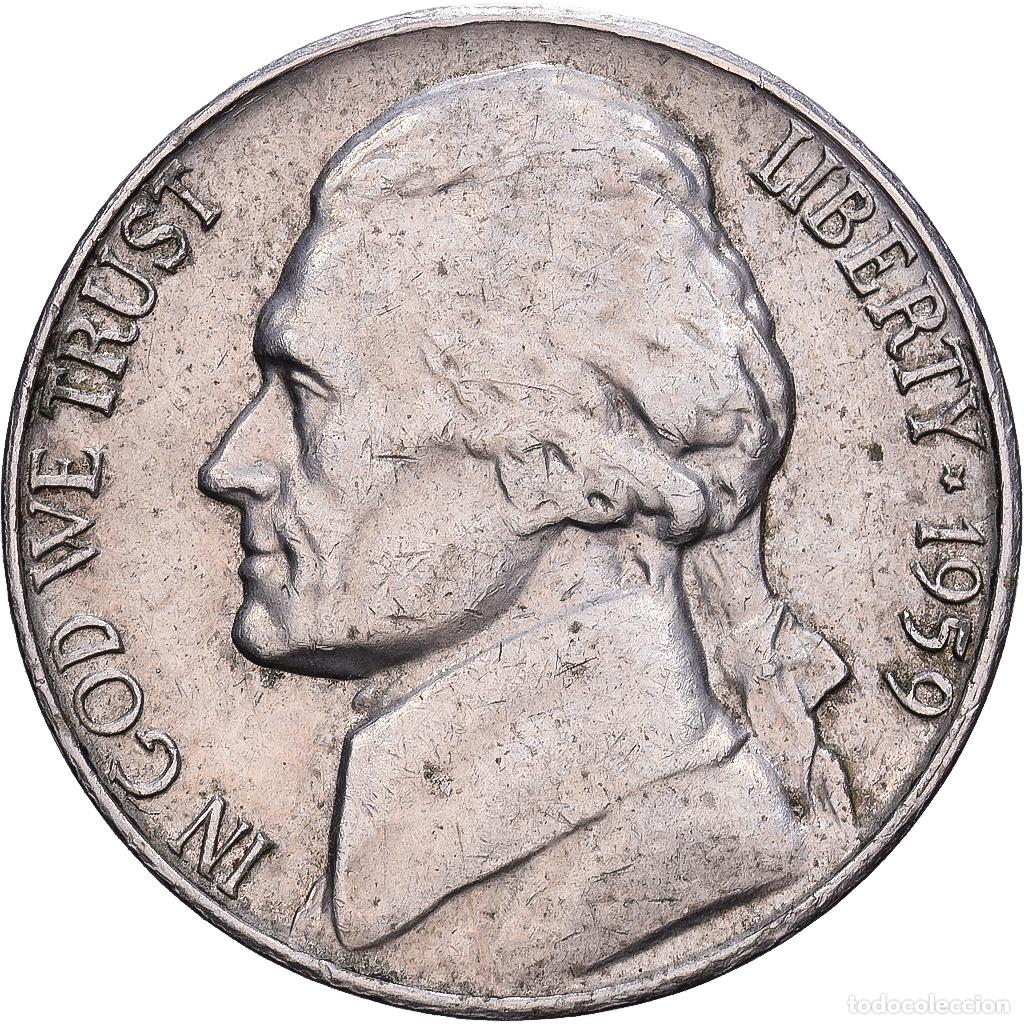 Monedas antiguas de Am&eacute;rica: [#139604] Estados Unidos, 5 Cents, Jefferson, 1959, Denver, Cupronickel, MBC, KM:192
