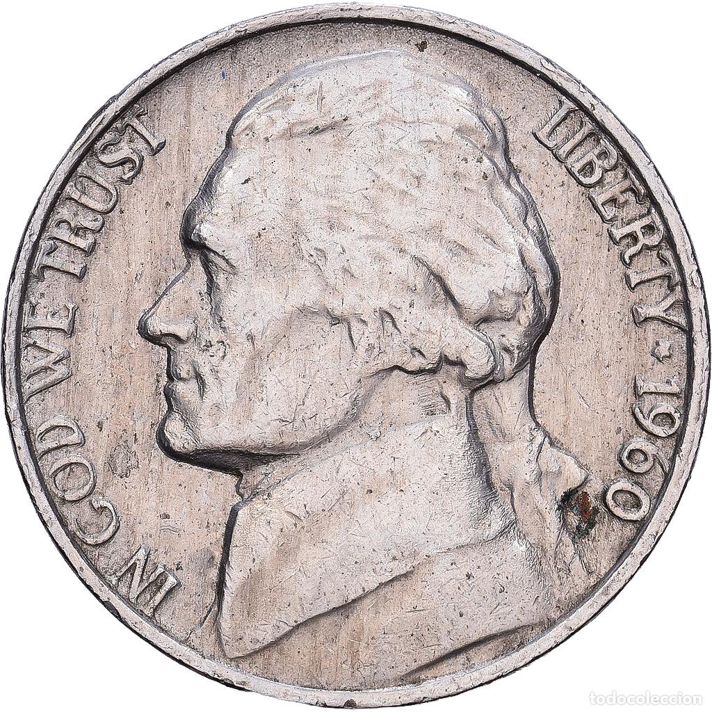 Monedas antiguas de Am&eacute;rica: [#139605] Estados Unidos, 5 Cents, Jefferson, 1960, Philadelphia, Cupronickel, MBC, KM:192