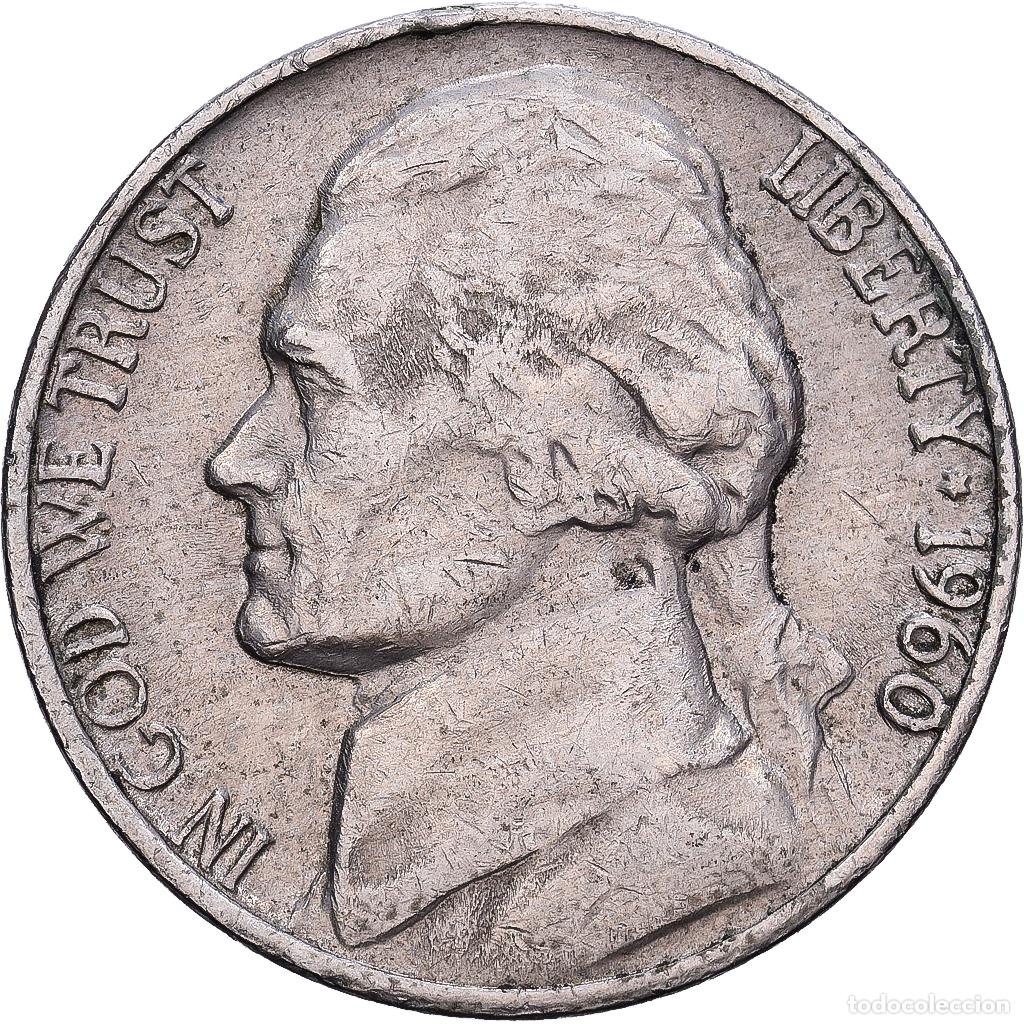 Monedas antiguas de Am&eacute;rica: [#139606] Estados Unidos, 5 Cents, Jefferson, 1960, Denver, Cupronickel, MBC, KM:192