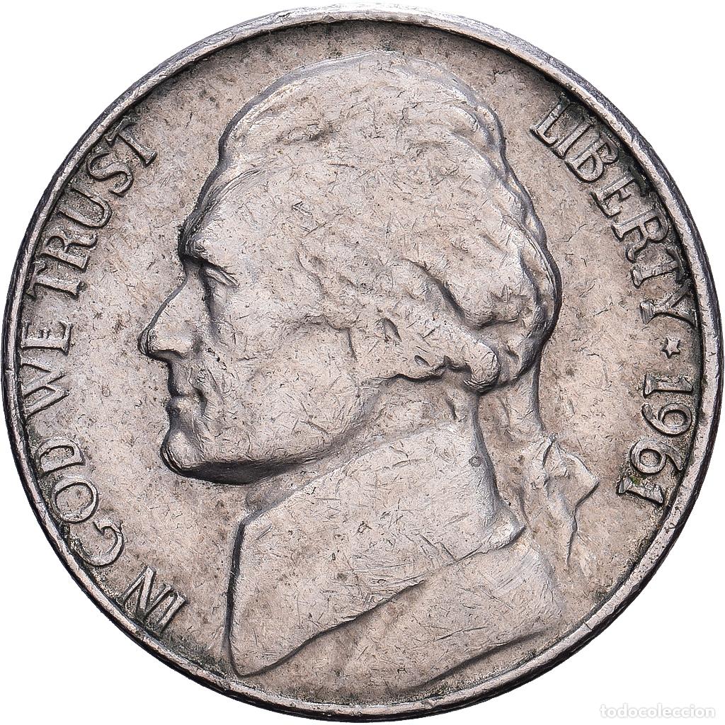 Monedas antiguas de Am&eacute;rica: [#139608] Estados Unidos, 5 Cents, Jefferson, 1961, Denver, Cupronickel, MBC, KM:192