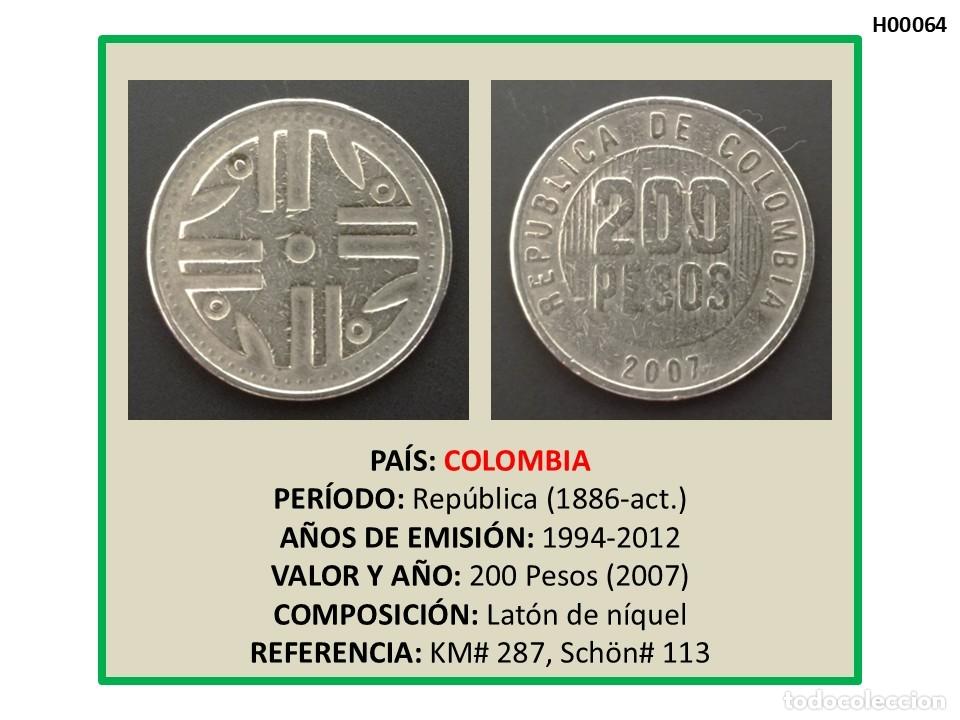 Monedas antiguas de Am&eacute;rica: MONEDA COLOMBIA. 200 PESOS (2007)