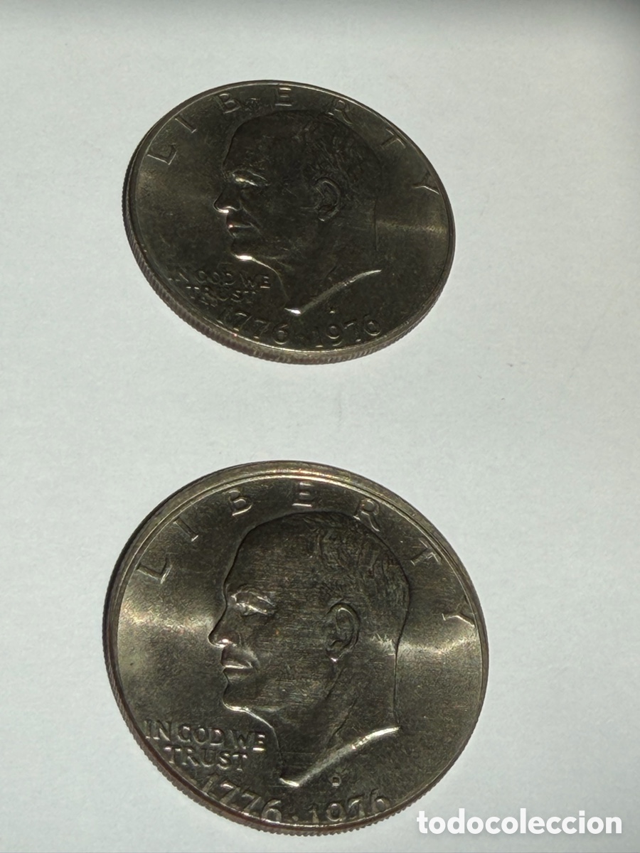 Monedas antiguas de Am&eacute;rica: Monedas conmemorativas USA 1 dolar Eisenhower de 1976
