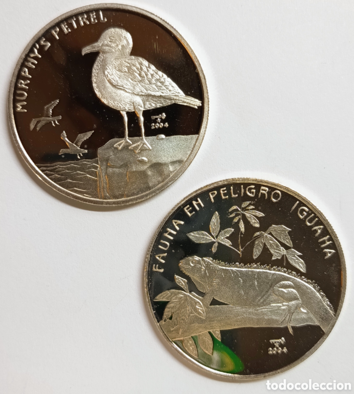 Monedas antiguas de Am&eacute;rica: CUBA. 2 MONEDAS &ldquo;FAUNA&rdquo;. 2004. 10 PESOS. PLATA. PROOF. 20 gramos ,999. RARAS