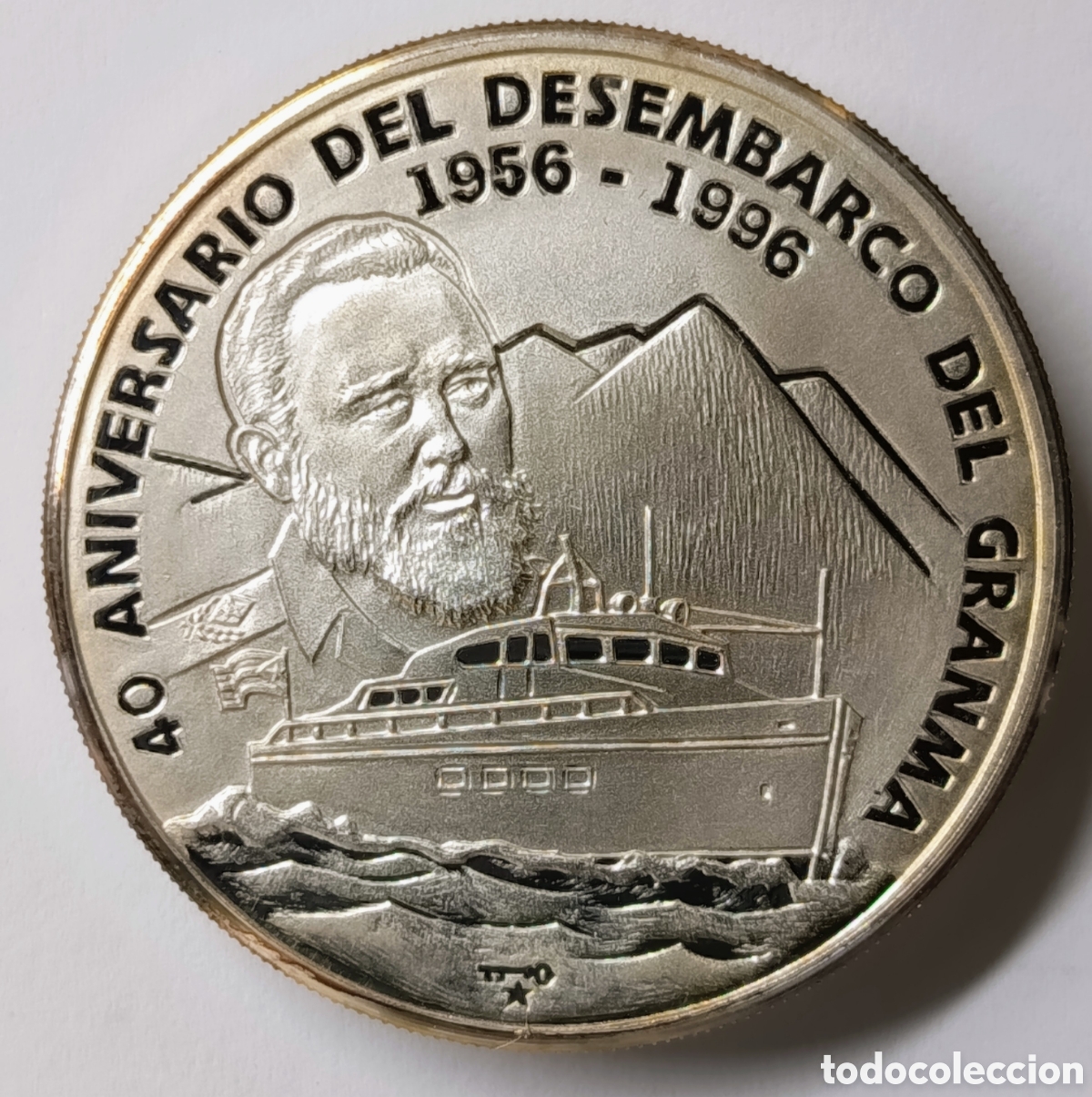 Monedas antiguas de Am&eacute;rica: CUBA. MONEDA &ldquo;40 ANIVERSARIO DEL DESEMBARCO DEL GRAMMA&rdquo;. 1996. 10 PESOS. PLATA. PROOF ,999. 31,10
