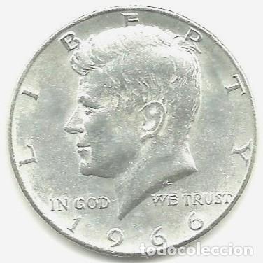 Monedas antiguas de Am&eacute;rica: Moneda Estados Unidos. 1966. Medio Dollar. km202a. Kennedy.