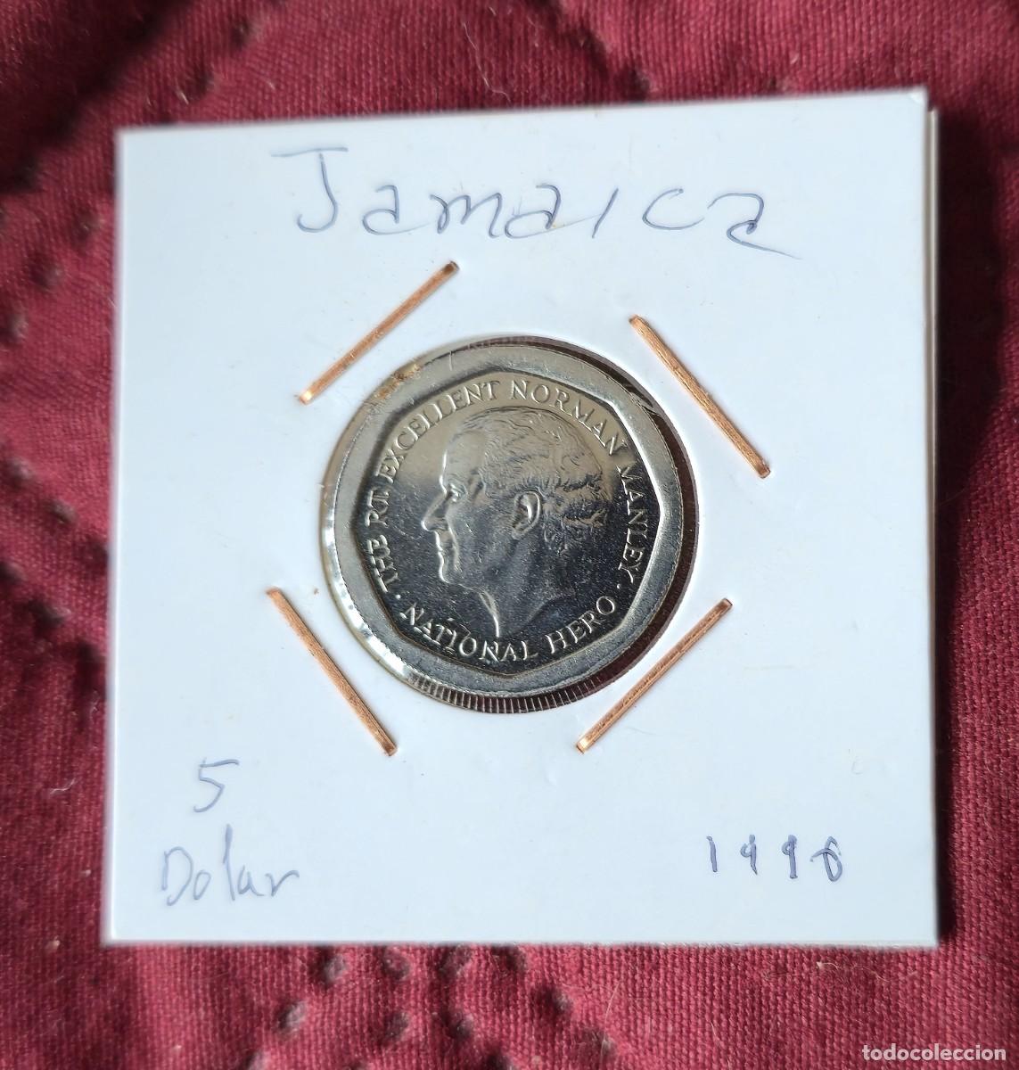 Monedas antiguas de Am&eacute;rica: MONEDA DE JAMAICA 1994 - 5 DOLARES - MONEDA ENCARTONADA