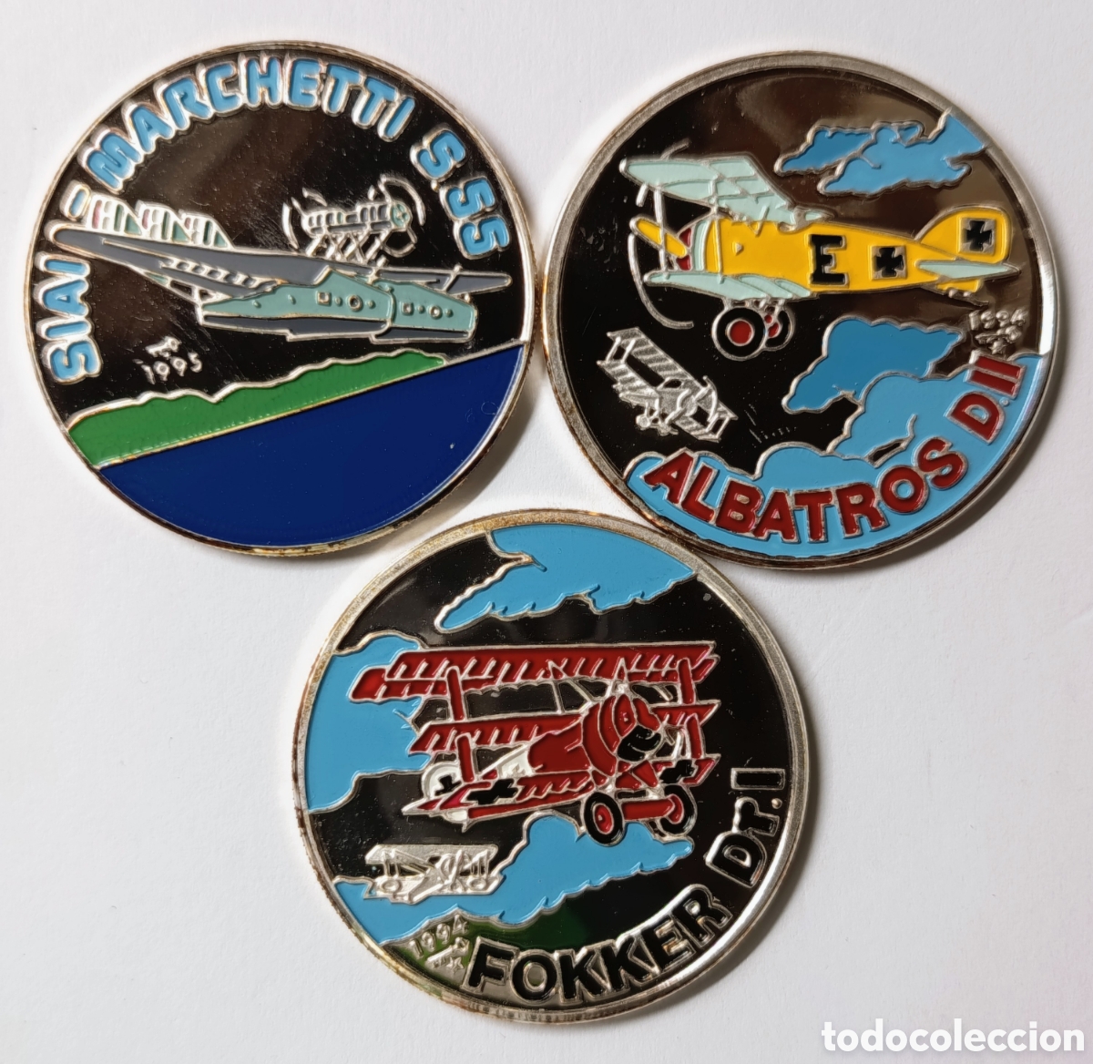 Monedas antiguas de Am&eacute;rica: CUBA. 3 MONEDAS 1994 Y 1995 &ldquo;AVIONES&rdquo;. PLATA. PROOF. 20 GRAMOS. MULTICOLOR ,999. ESCASAS