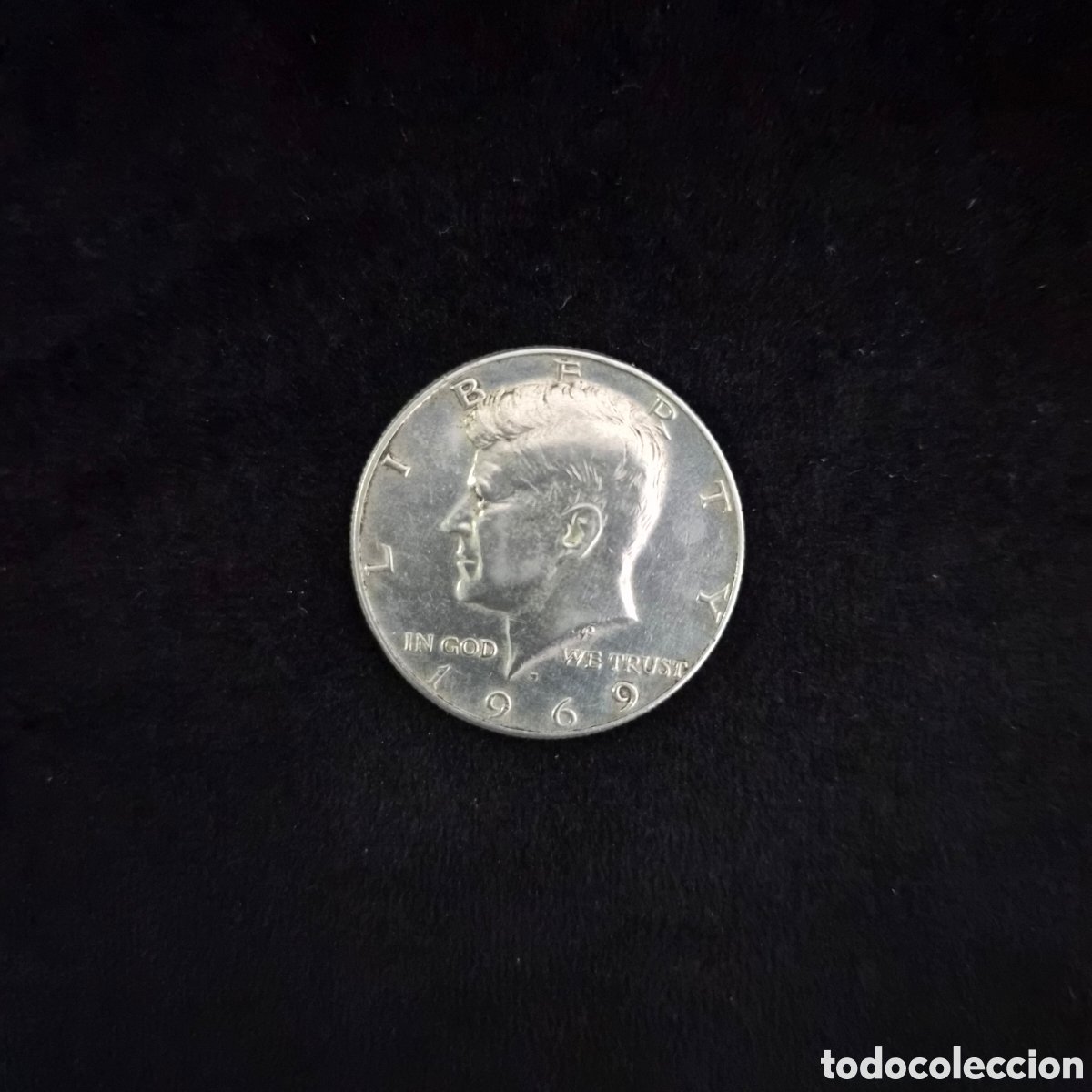 Monedas antiguas de Am&eacute;rica: Estados Unidos &frac12; Dollar Kennedy 1969-D &ndash; Plata 40%