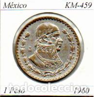 Monedas antiguas de Am&eacute;rica: M&Eacute;XICO 1960, 1 PESO, KM-459, MBC