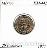 Monedas antiguas de Am&eacute;rica: M&Eacute;XICO 1977, 20 CENTAVOS, KM-442, SC