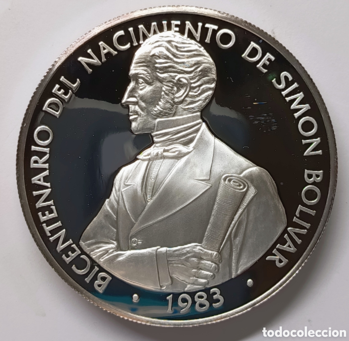 Monedas antiguas de Am&eacute;rica: PANAM&Aacute;. 20 BALBOAS. 1983 &ldquo;BICENTENARIO NACIMIENTO SIM&Oacute;N BOL&Iacute;VAR&rdquo; PLATA. PROOF. 118,57 GRAMOS.