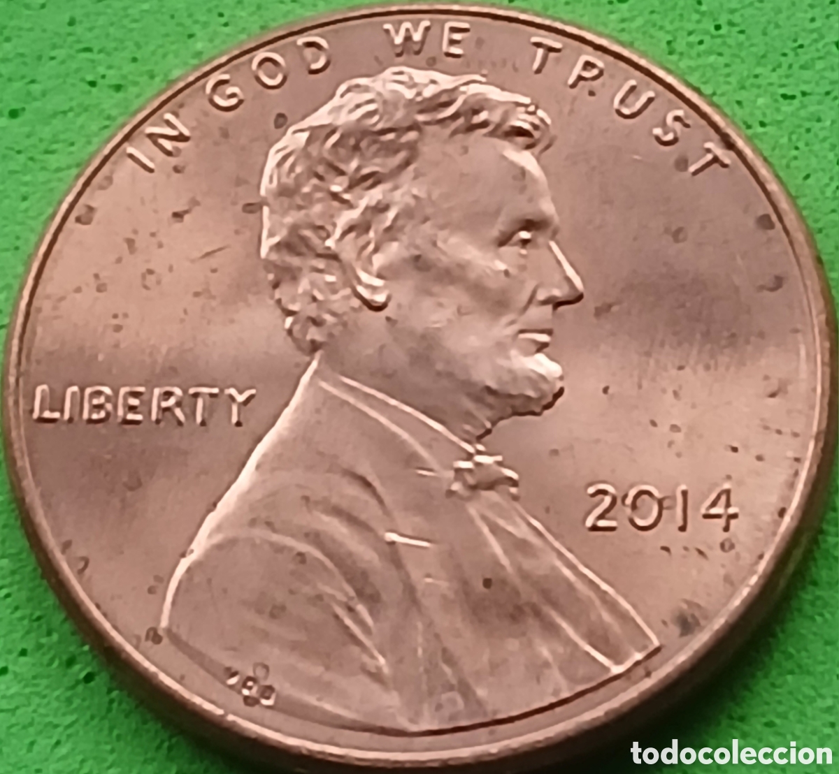 Monedas antiguas de Am&eacute;rica: USA one cent 2014 km#468 sin marca de ceca