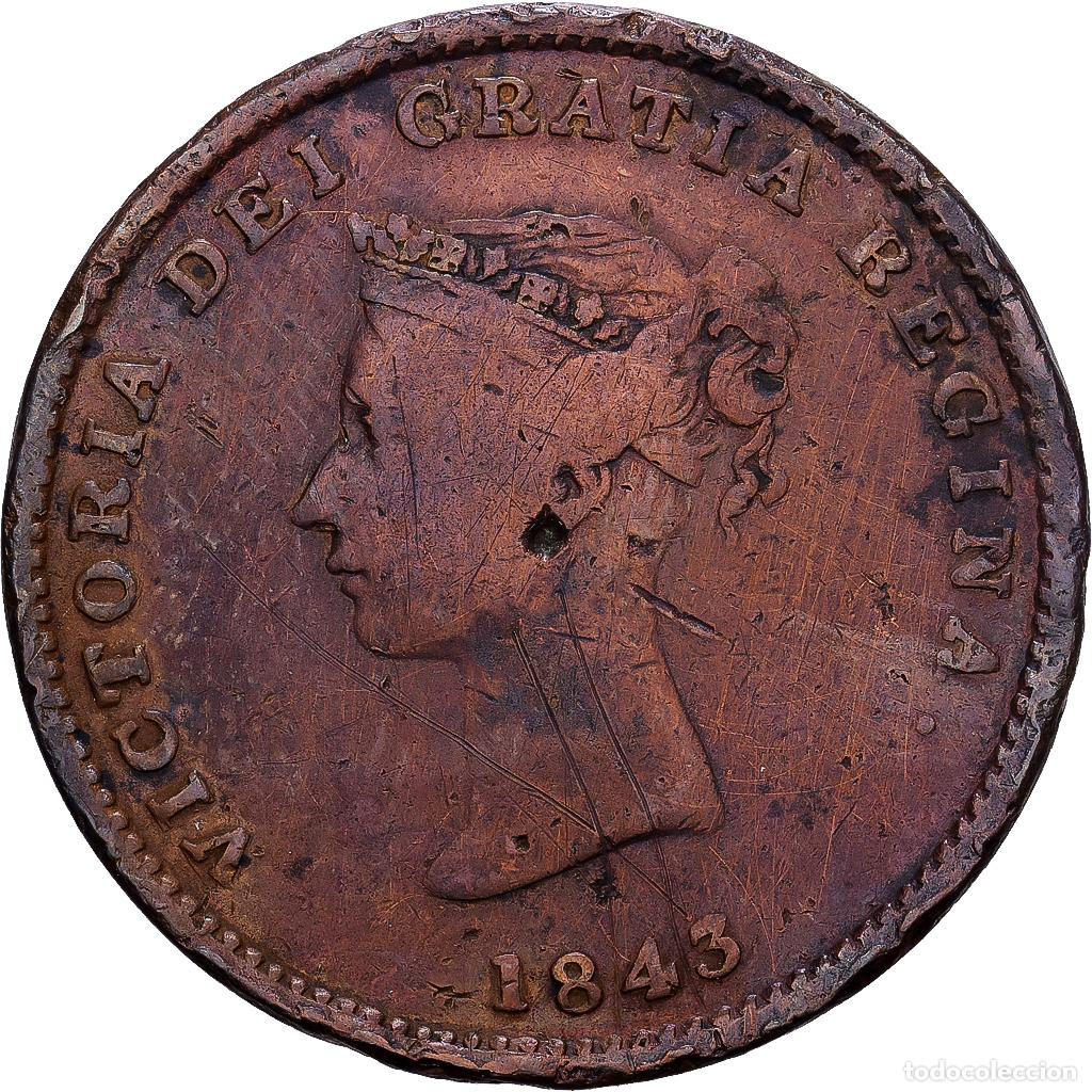 Monedas antiguas de Am&eacute;rica: [#1224699] NUEVO BRUNSWICK, Halfpenny Token, 1843, Royal Canadian Mint, Cobre, BC+, KM:1