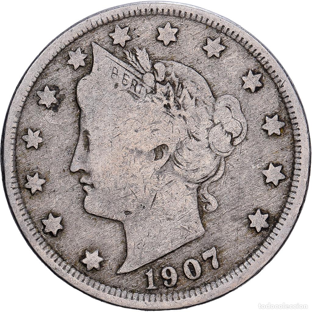Monedas antiguas de Am&eacute;rica: [#1530508] Moneda, Estados Unidos, Liberty Nickel, 5 Cents, 1907, U.S. Mint, Philadelphia