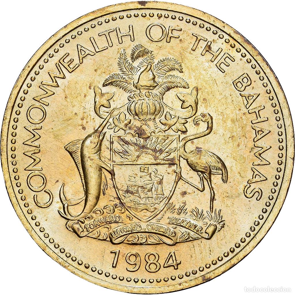 Monedas antiguas de Am&eacute;rica: [#1224726] Bahamas, Elizabeth II, Cent, 1984, Franklin Mint, Lat&oacute;n, SC, KM:59