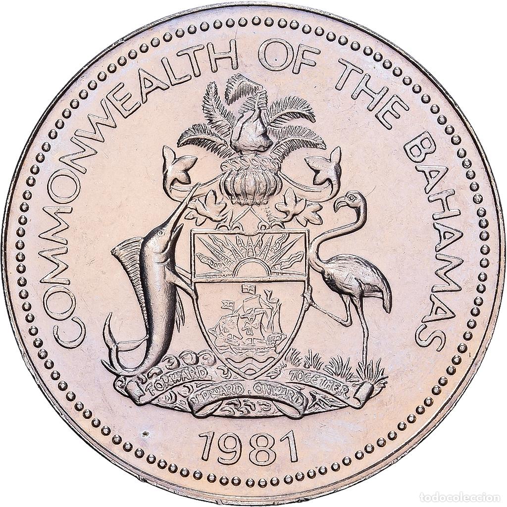 Monedas antiguas de Am&eacute;rica: [#1224727] Bahamas, Elizabeth II, 5 Cents, 1981, Franklin Mint, Cobre - n&iacute;quel, SC, KM:60