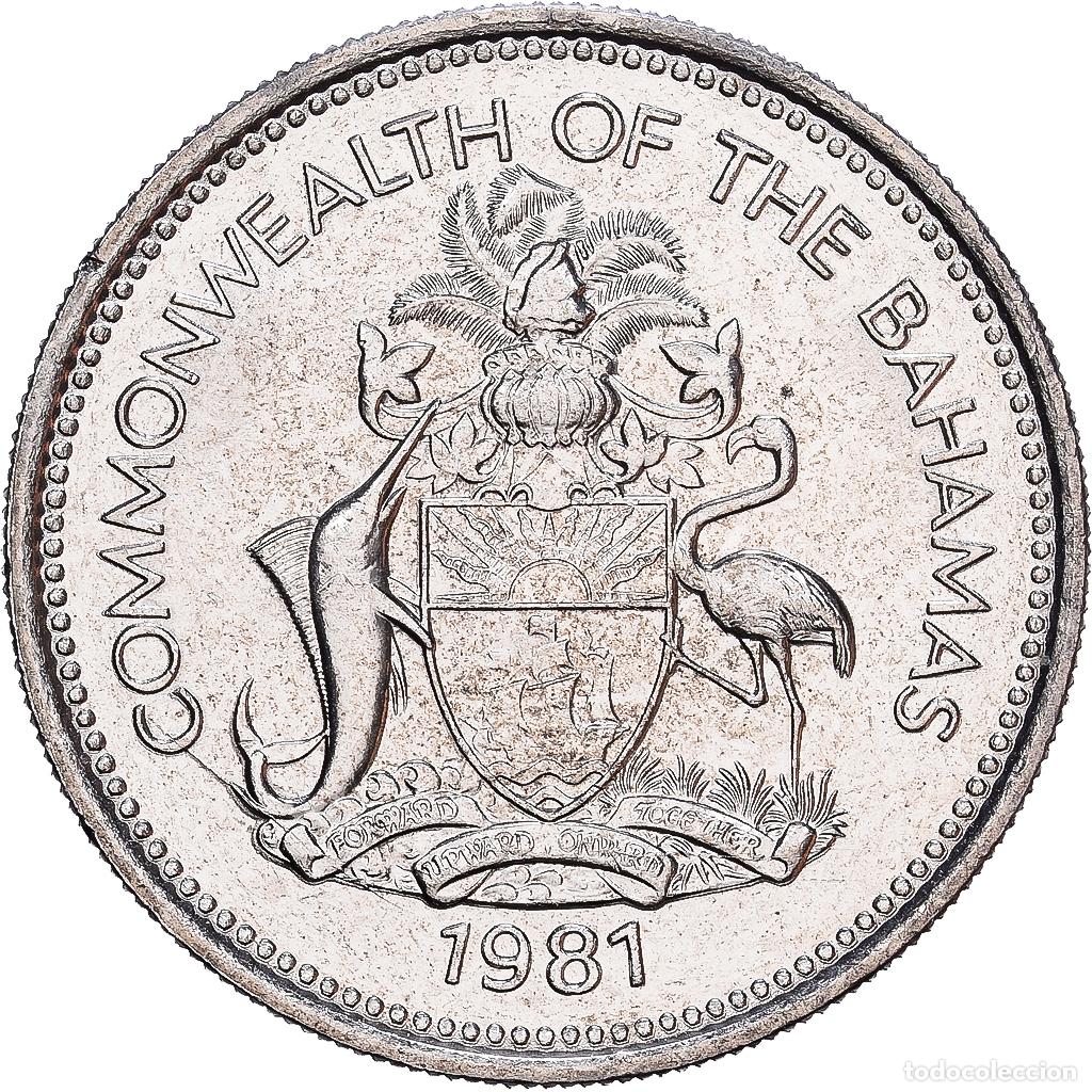Monedas antiguas de Am&eacute;rica: [#1224724] Bahamas, Elizabeth II, 25 Cents, 1981, Franklin Mint, N&iacute;quel, SC, KM:63.1