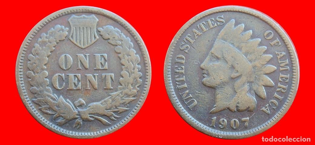 Monedas antiguas de Am&eacute;rica: 1 CENTAVO 1907 USA-153586