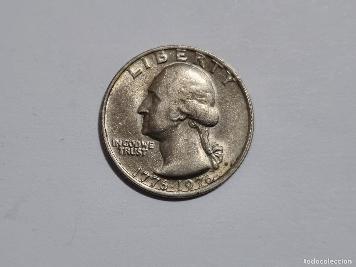 Monedas antiguas de Am&eacute;rica: Moneda EEUU Estados Unidos 1776-1976 1/4 Cuarto Dolar Conmemorativa Bicentenario