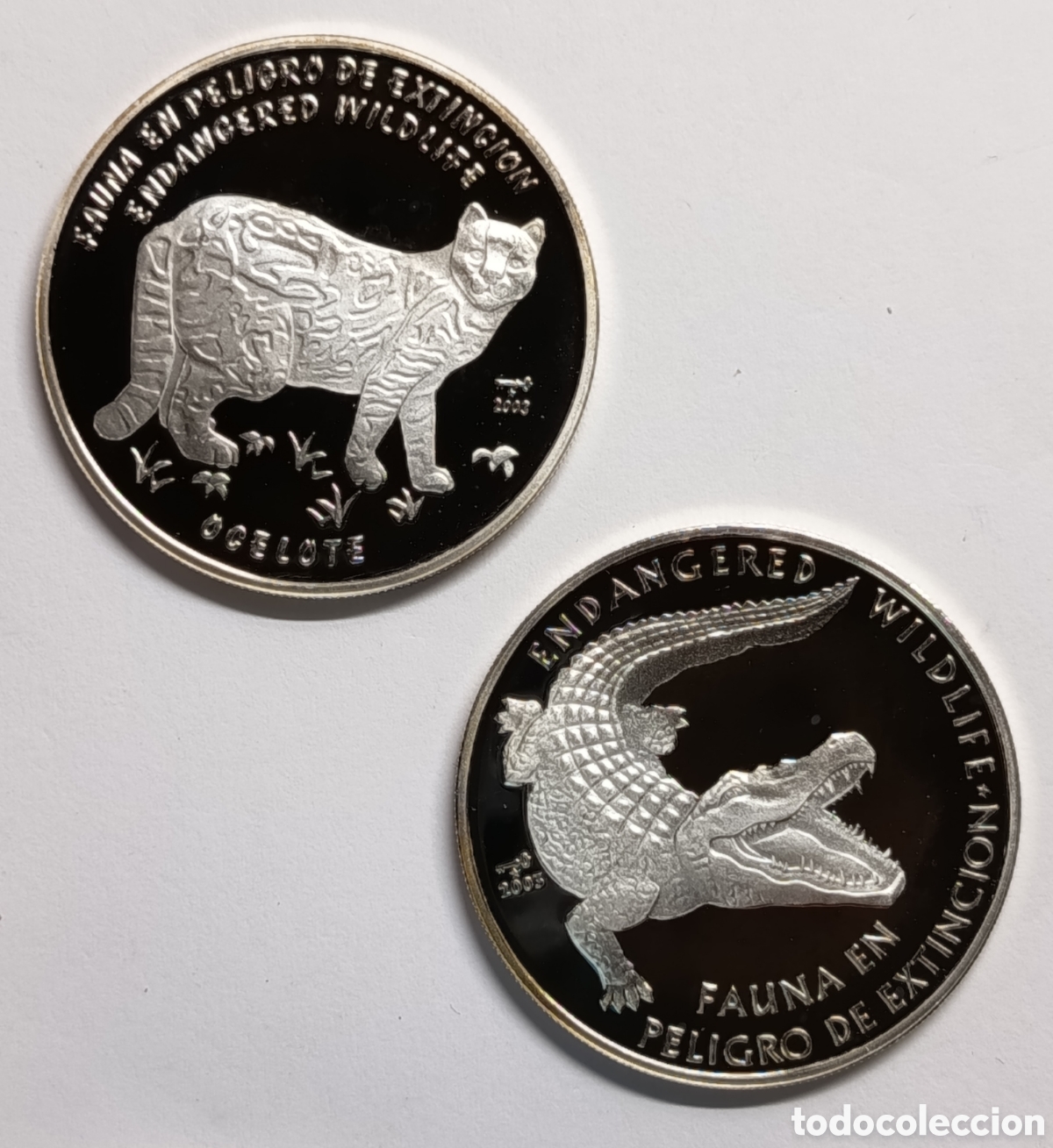 Monedas antiguas de Am&eacute;rica: CUBA. 2 MONEDAS DE 10 PESOS 2003. &ldquo;FAUNA EN PELIGRO DE EXTINCI&Oacute;N&rdquo; PLATA. PROOF. 20 grs. ,999. RARAS